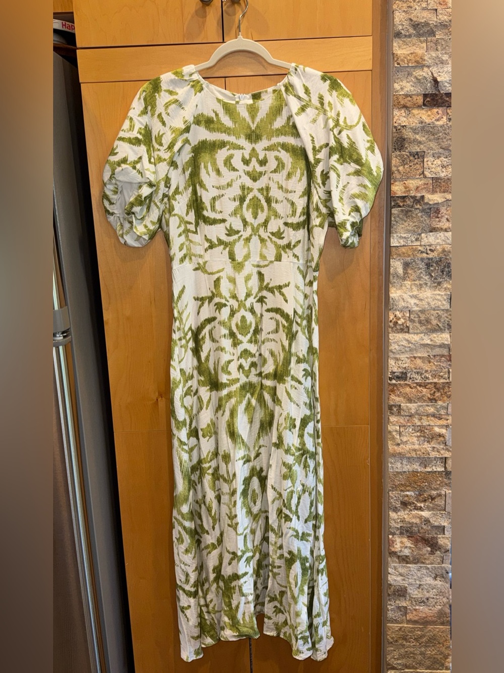 Abstract palm party dress-NWOT